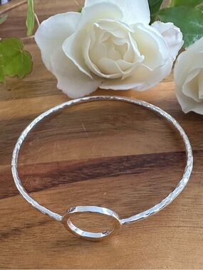 Silpada Sterling Silver 925  KARMA Circle Bangle Bracelet